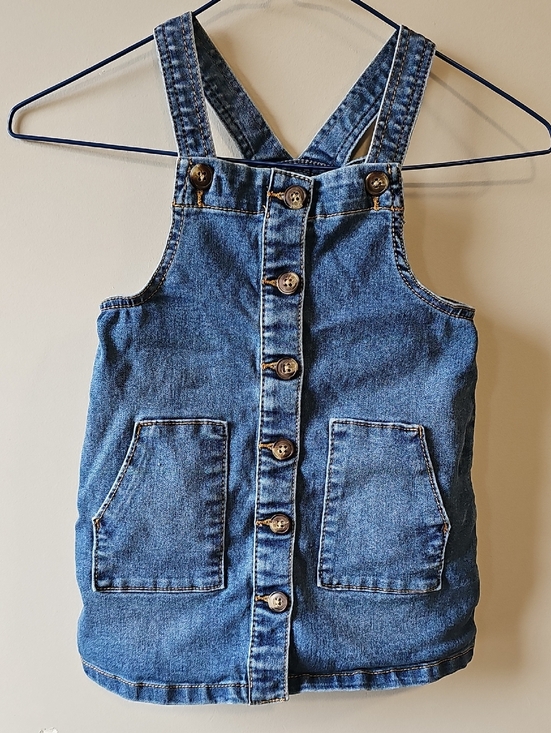 wonder nation Other - wonder nation 4T Blue Denim Button-Front Overall Dress